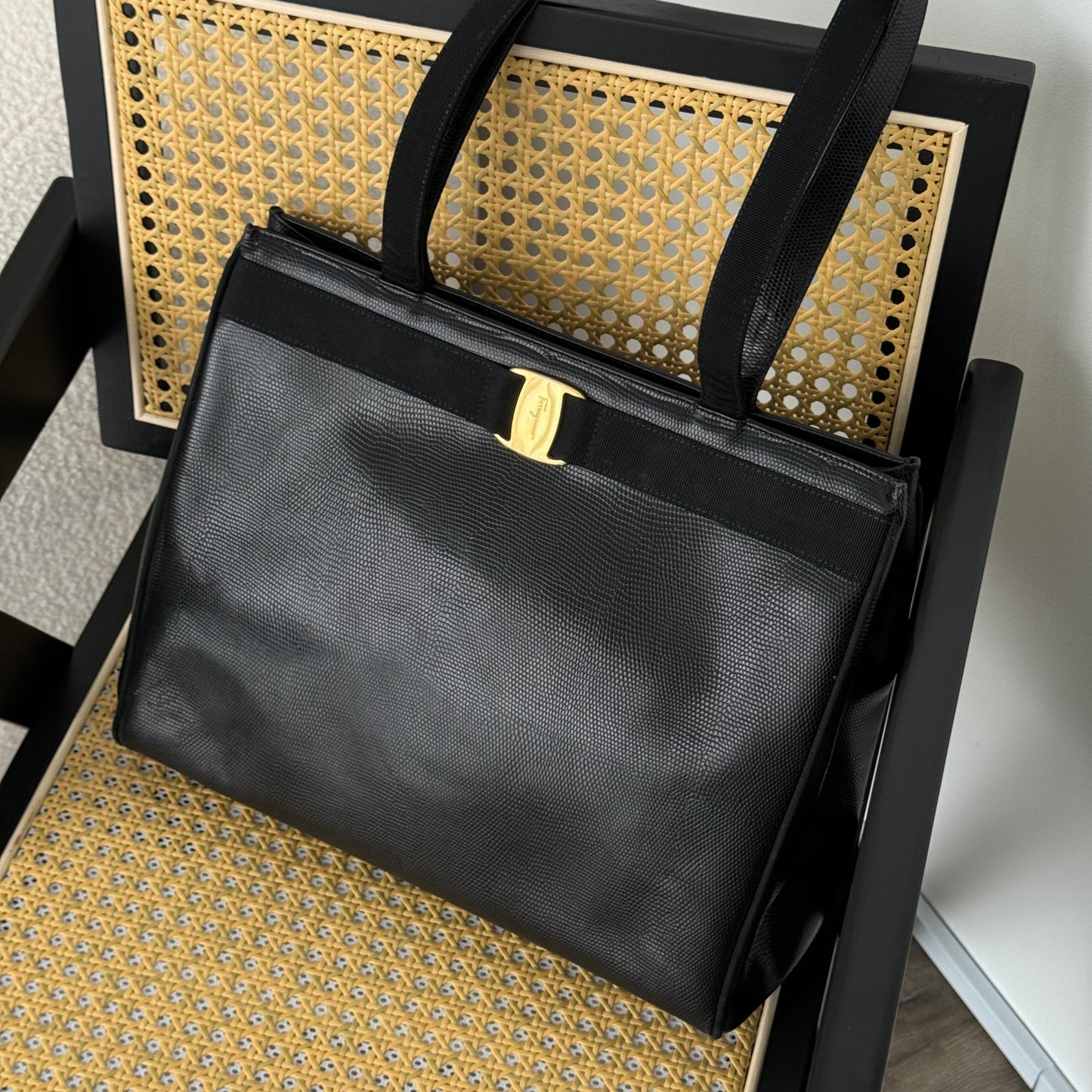 Salvatore Ferragamo Vara Tote in Lizard Embossed