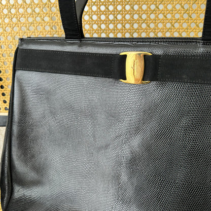 Salvatore Ferragamo Vara Tote in Lizard Embossed