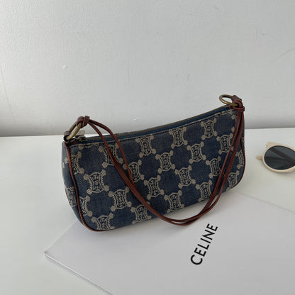 Celine Denim Macadam Pochette Shoulder Bag