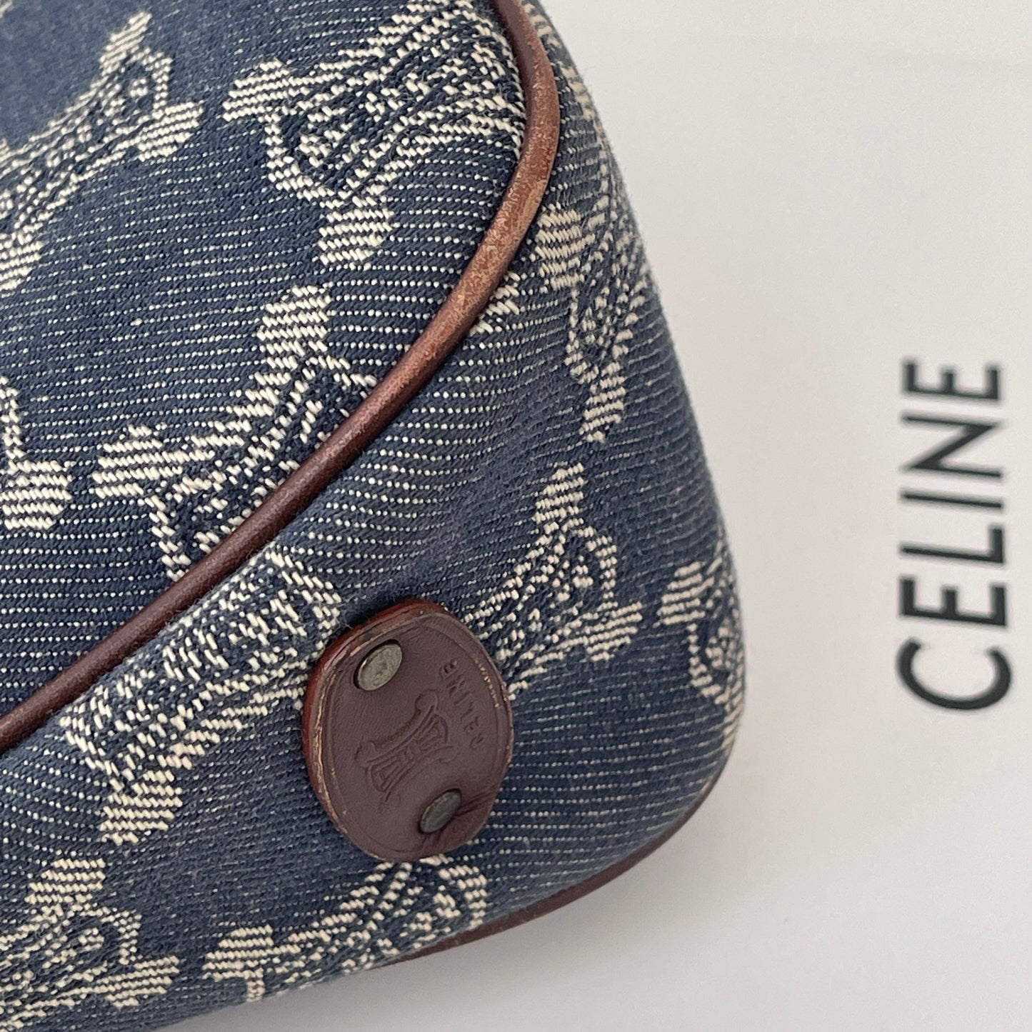 Celine Denim Macadam Pochette Shoulder Bag