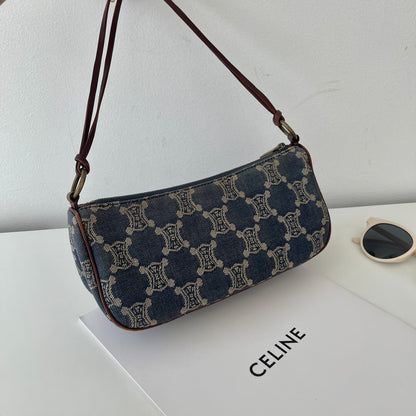 Celine Denim Macadam Pochette Shoulder Bag