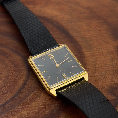 Omega De Ville Rectangle Black Quartz Watch