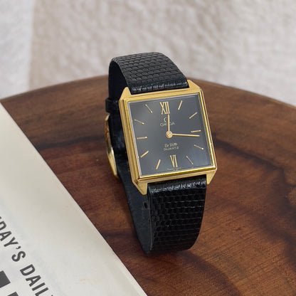 Omega De Ville Rectangle Black Quartz Watch