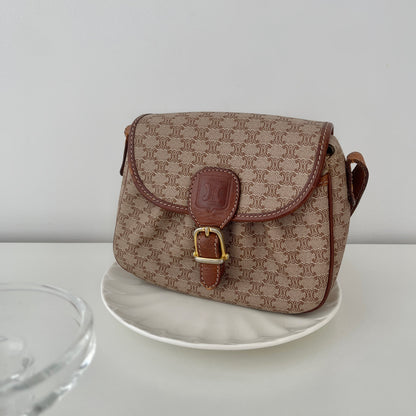 Celine Mini Crossbody Bag in Beige Macadam Monogram