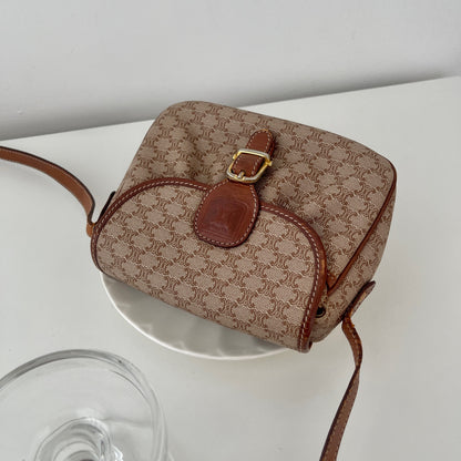 Celine Mini Crossbody Bag in Beige Macadam Monogram