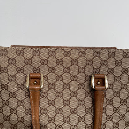 Gucci Beige GG Canvas Studded Tote