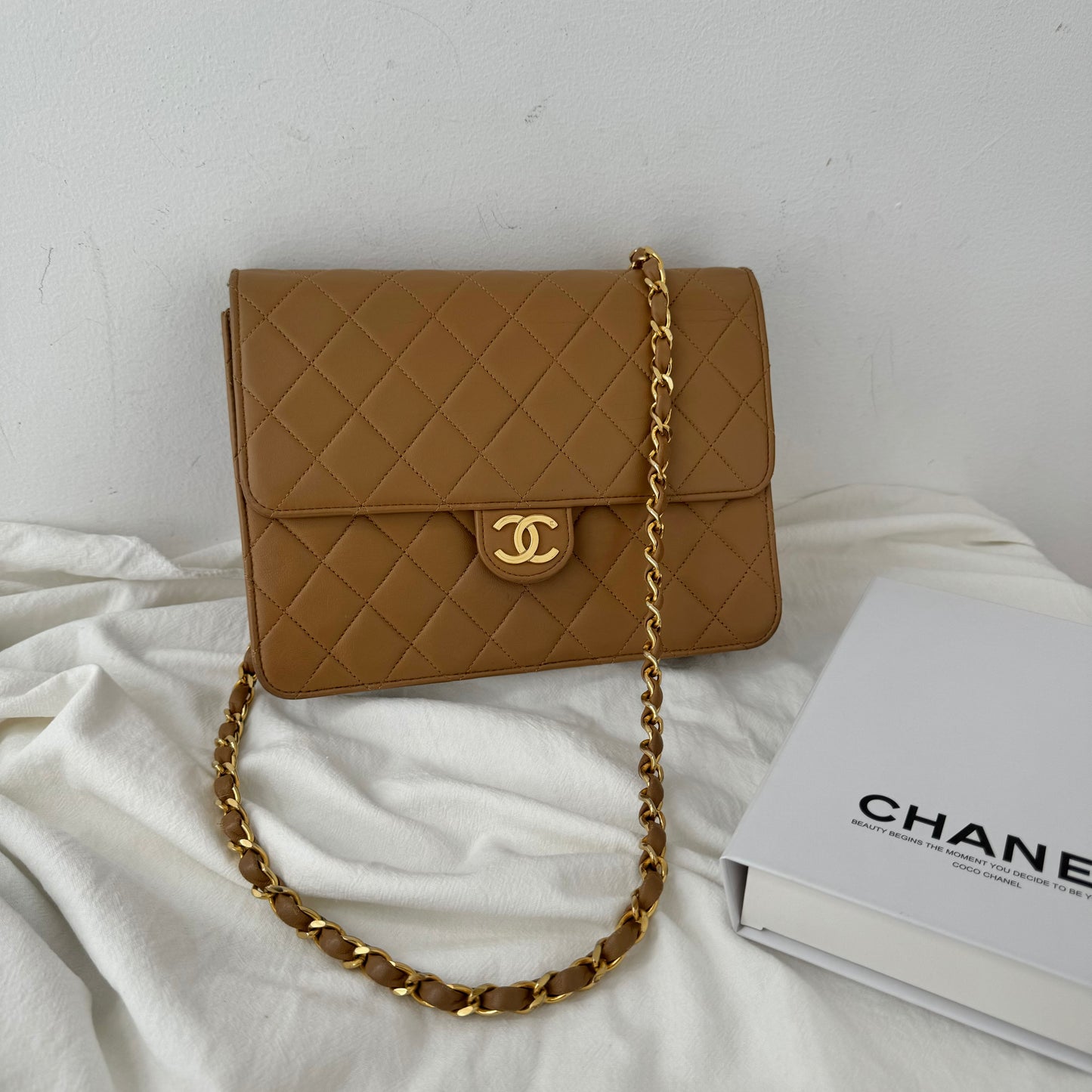 Chanel Vintage Flap Beige