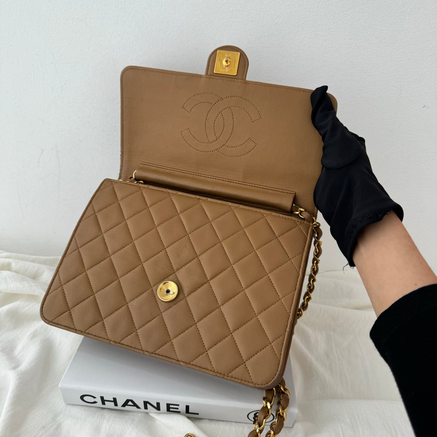 Chanel Vintage Flap Beige