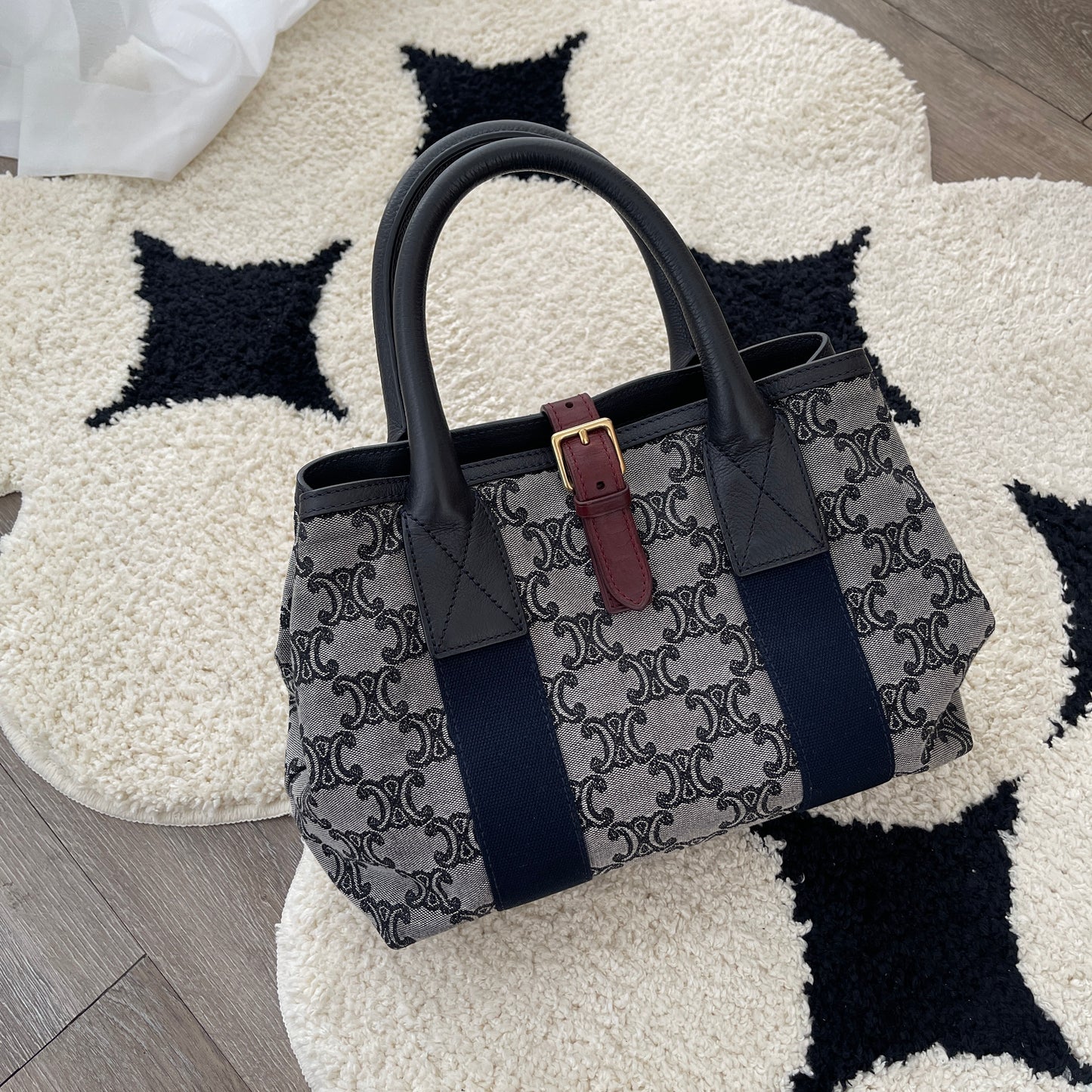 Celine Triomphe Macadam Tote in Denim