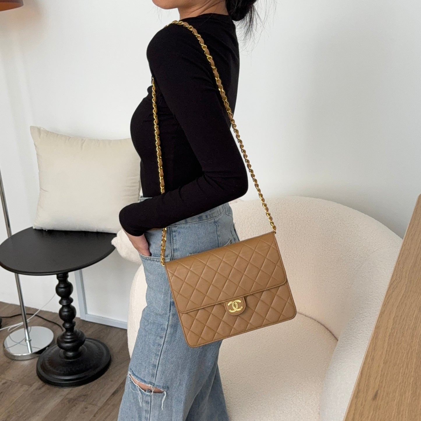 Chanel Vintage Flap Beige