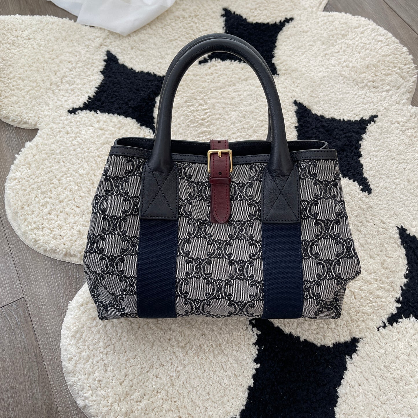 Celine Triomphe Macadam Tote in Denim