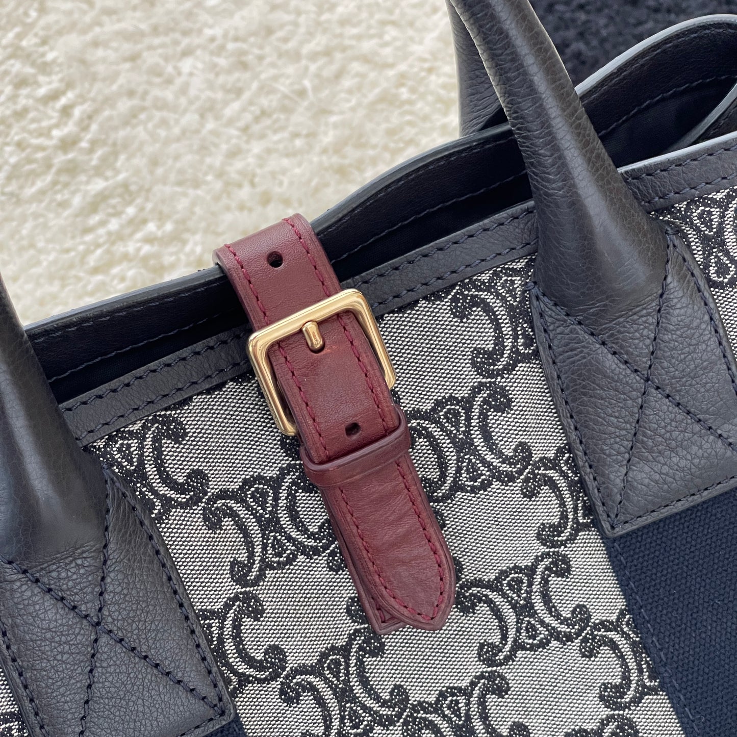 Celine Triomphe Macadam Tote in Denim